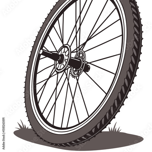 bicycle wheel isolated on white