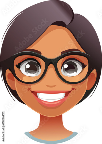 Nerd Emoji Face with Big Glasses and Buck Teeth Illustration