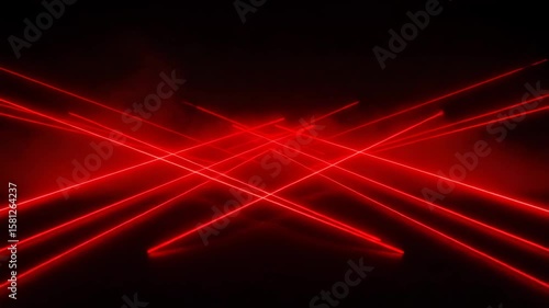 Minimalist Red Laser Streaks with Pulsing Light Effects on Dark Futuristic Background