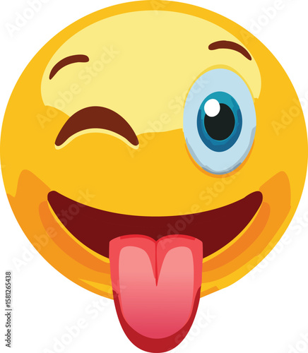Winking Emoji Face with Tongue Out – Playful and Cheeky Expression