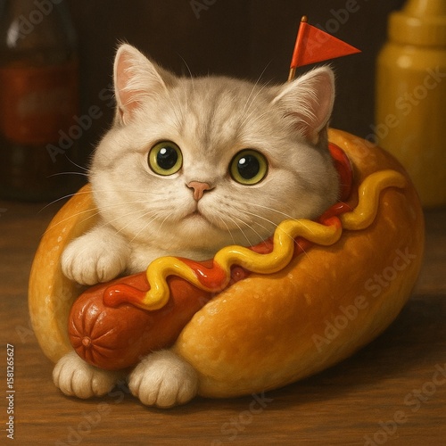 Cute cats dressed or shaped like food