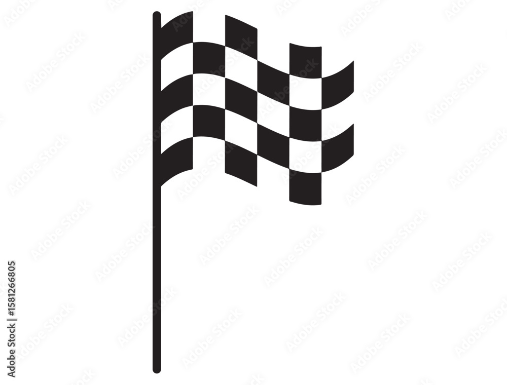 Fototapeta premium CHECKERED FLAG SILHOUETTE