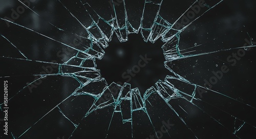 Dark background of broken glass