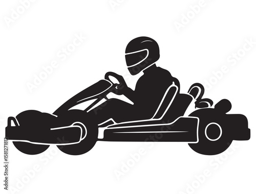 GO CART RACING SILHOUETTE