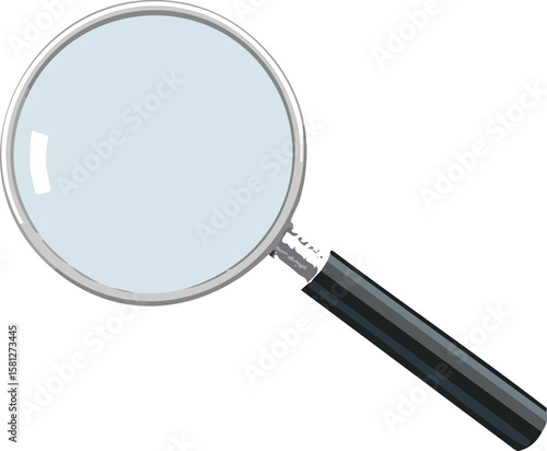 Minimal Isolated Magnifying Glass with Clear Center Illustration