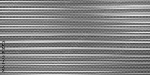 Ribbed glass overlay effect with 3D pattern and transparent gradient background. Abstract corrugated panel with light reflection and glossy texture. Geometric wave pattern for interior designs.