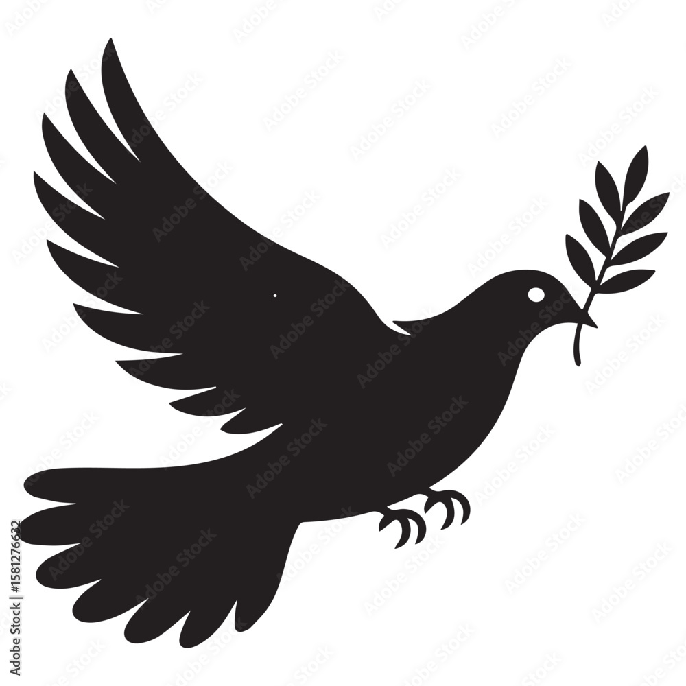 Fototapeta premium Flying dove vector illustration: a symbol of peace, love, and freedom