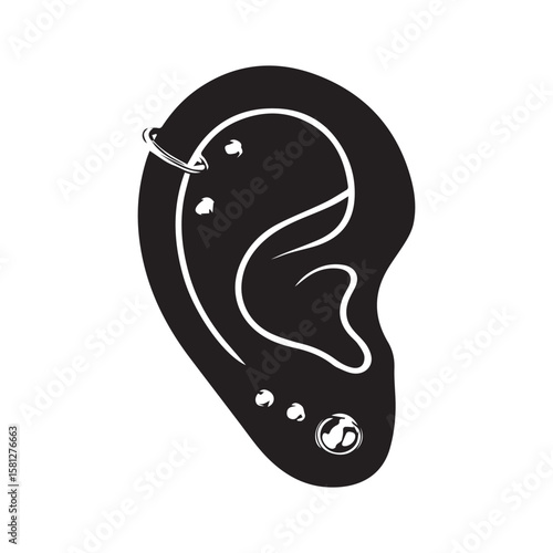 Vector illustration of animal or human ear