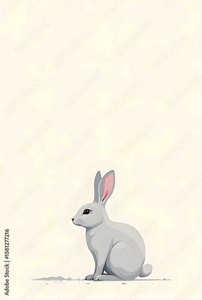 Fototapeta premium white rabbit on a white background