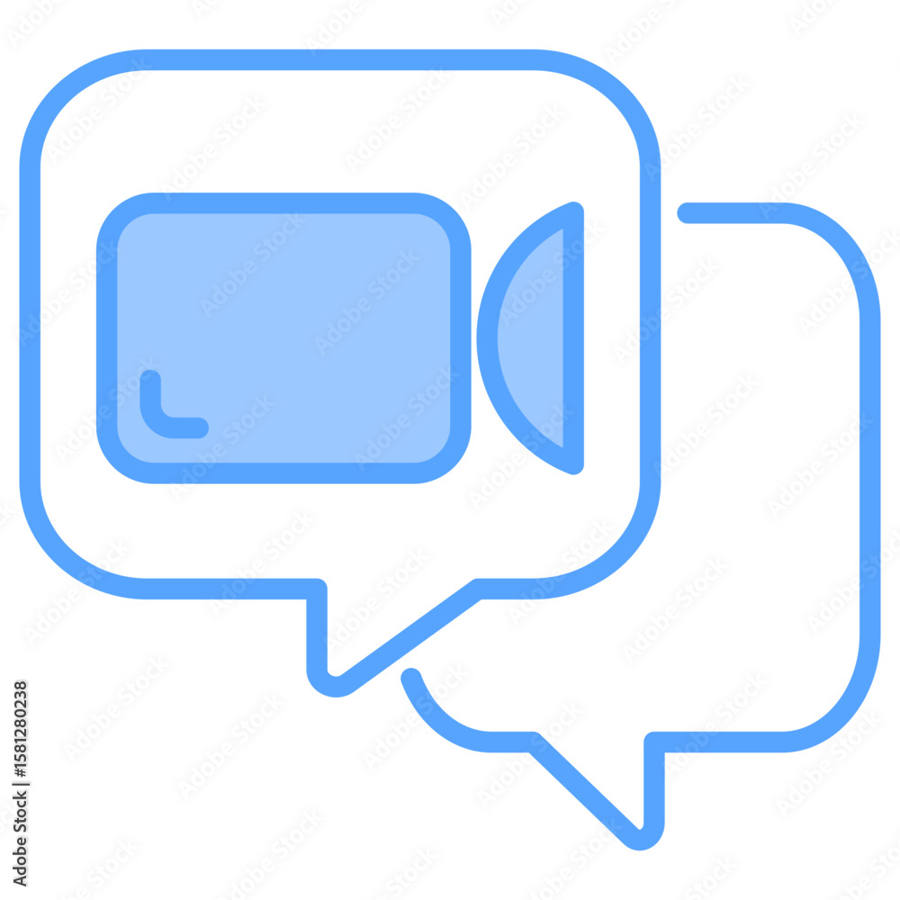Fototapeta premium Video Chat Blue Icon