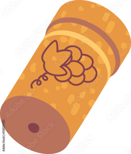 Oak cork cap for wine