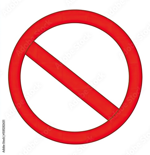 Red circle with diagonal red slash