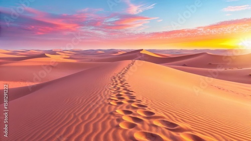 Fototapeta Naklejka Na Ścianę i Meble -  footprints in the sand dunes