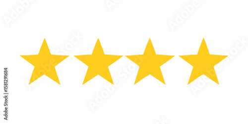 Four star rating review gold stars customer feedback and rating symbol graphic
