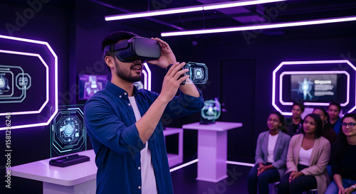 Interactive Virtual Reality Experience Demonstrates Technology To A Captivated Audience