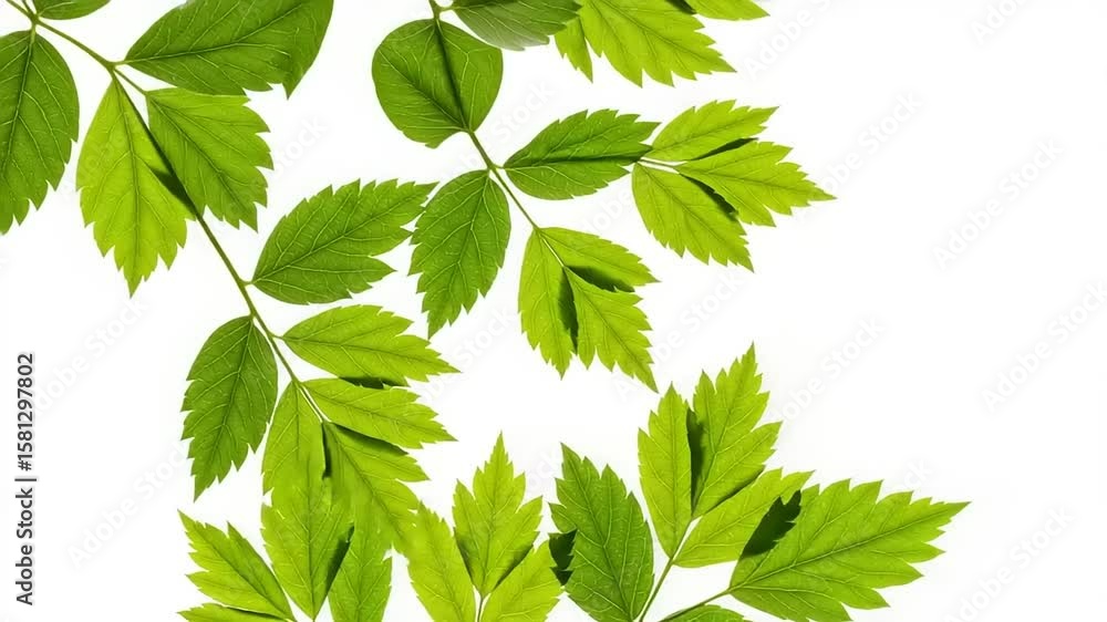 Fresh green leaves on white background Fresh green leaves on white background