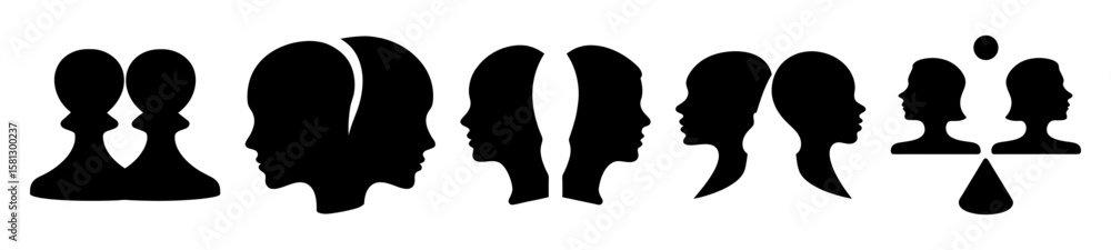 Dual Silhouettes A Study of Facing Profiles and Abstract Forms in Black Dual Silhouettes A Study of Facing Profiles and Abstract Forms in Black