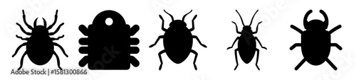 Silhouette Illustration of Various Insects and Bugs, Vector Graphic Collection