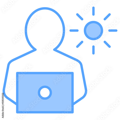 Work From Home Blue Icon