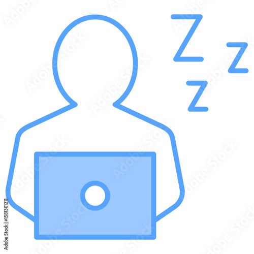Work From Home Blue Icon