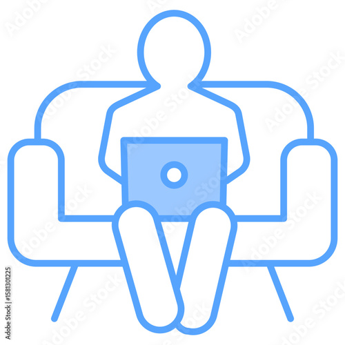 Work From Home Blue Icon