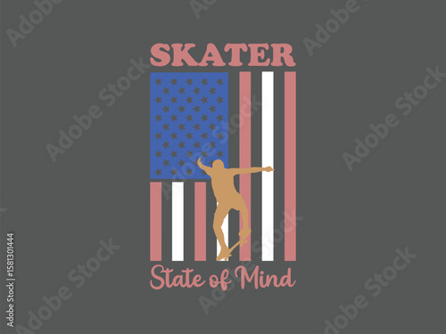 Skater state of mind cool graphic tee for hardcore street skaters and skateboarding lifestyle fans