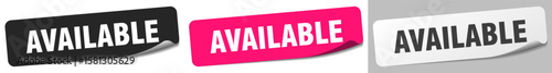 available sticker. available sticker set on white background