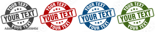 your text stamp. your text round stamp set isolated on white background