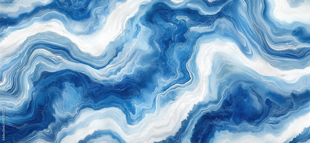 Abstract blue waves pattern with white swirls and textures for artistic backgrounds. Abstract blue waves pattern with white swirls and textures for artistic backgrounds.