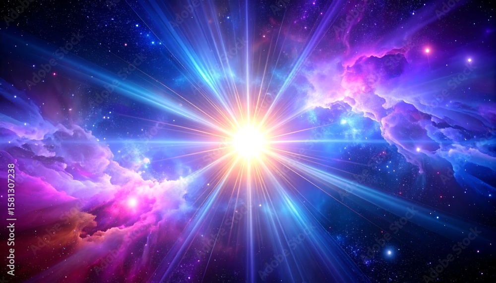 Naklejka premium Radiant starburst in nebula