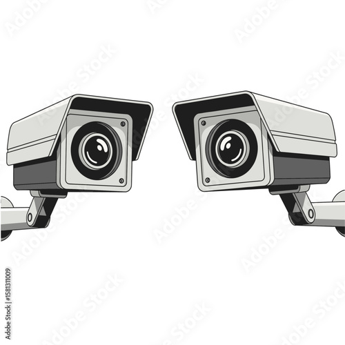 Surveilance cc camera icon logo flat vector design