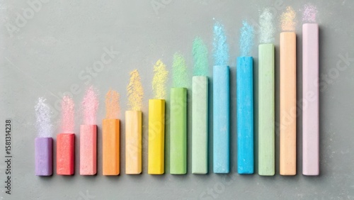 colorful crayons on a black background