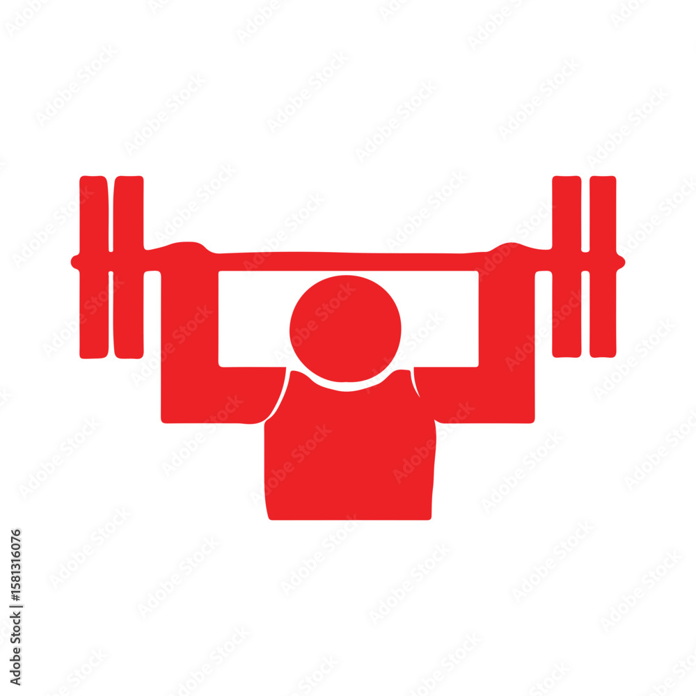 Weightlifting Icon: A graphic representation of a person lifting weights. Capturing the essence of strength and fitness