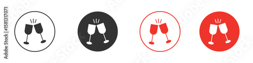 Wine toast icon pictogram in solid version.