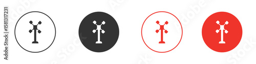 Anemometer icon pictogram in solid version.