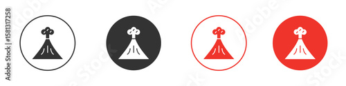 Volcano icon pictogram in solid version.