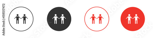 Twin icon pictogram in solid version.