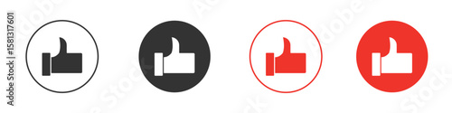 Thumb up icon pictogram in solid version.