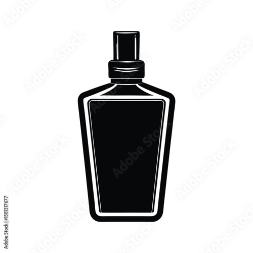 aftershave bottle on white background