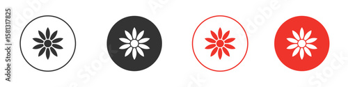 Sunflower icon pictogram in solid version.