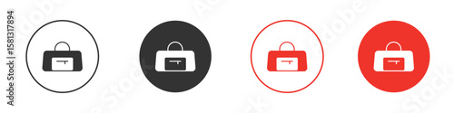 Sports bag icon pictogram in solid version.