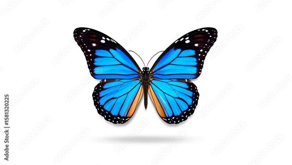 Fototapeta premium A Blue Butterfly On A White Background