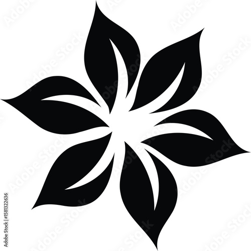 The sleek design and sharp lines create a contemporary aesthetic, making this artwork ideal for themes related to elegance, simplicity, and nature.
