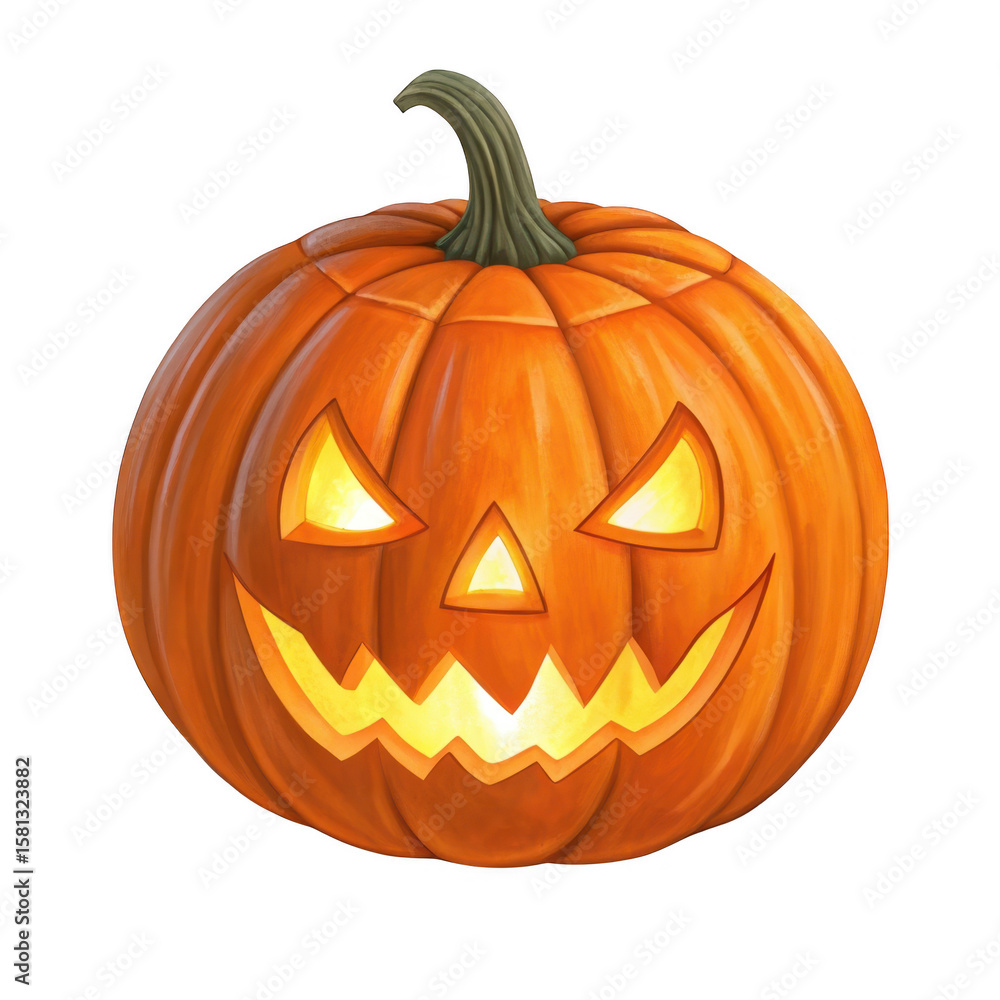 Halloween pumpkin with carved face isolated on transparent background Halloween pumpkin with carved face isolated on transparent background