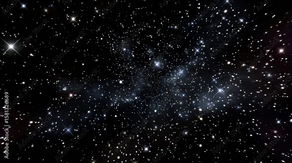 Obraz premium Deep Starry Night Sky With Distant Galaxies