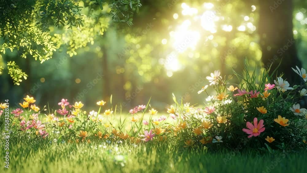 Sunny meadow with colorful flowers Sunny meadow with colorful flowers