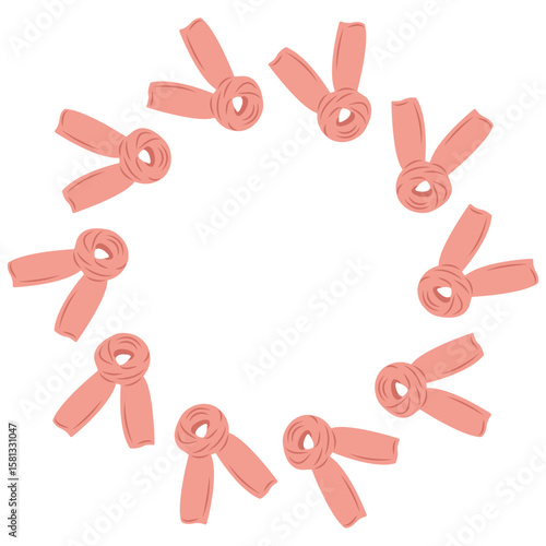Cozy autumn vector with a circular scarf wreath. Hand drawn frame perfect for posters banners and online graphics