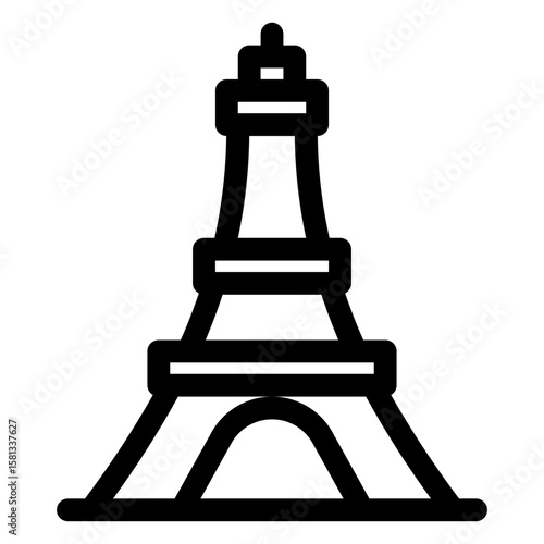 Tower of eiffel icon with style line