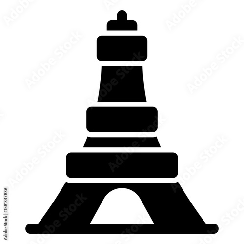 Tower of eiffel icon with solid style