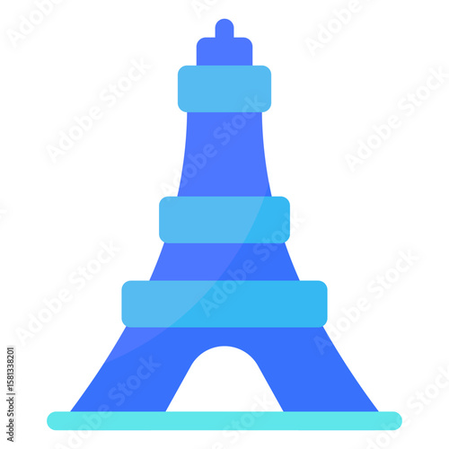 Tower of eiffel icon with flat style